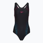 Women's one-piece swimsuit Speedo Allover Panel Laneback black/purple