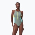 Speedo Zip Colorblock soft olive women's one-piece swimsuit