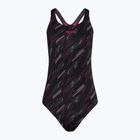 Speedo women's one-piece swimsuit HyperBoom Allover Medalist black/electric pink/usa charcoal