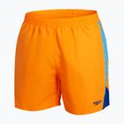 Speedo Hyperboom Splice 16" men's swim shorts mandarin peel/picton blue/true cobalt