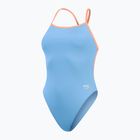 Speedo Solid Vback women's one-piece swimsuit curious blue/disco peach