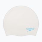 Speedo Plain Moulded Silicone children's swimming cap white/aqua splash