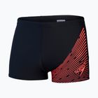 Speedo Medley Logo Aquashort men's swimming boxers black/siren red