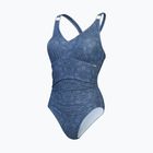 Speedo Shaping Printed V Neck One Piece Swimsuit spruce blue/washed blue