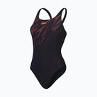 Speedo HyperBoom Placement Muscleback black/siren red/plum dandy one-piece swimsuit