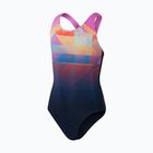 Speedo Digital Placement Splashback children's one-piece swimsuit true navy/kikiki pink/siren red/matcha