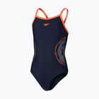 Speedo Platisol Placement Thinstrap Muscleback children's one-piece swimsuit true navy/siren red/picton