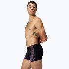 Men's Speedo Duo Logo Print Aquashort swim trunks black/coral sands/neon violet