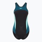 Women's one-piece swimsuit Speedo High Neck Splice Cross Back dark teal