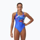 Women's one-piece swimsuit Speedo Placement Digital Powerback molten blend/cobalt pop