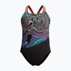 Children's one-piece swimsuit Speedo Digital Placement Powerback neon coral