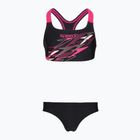 Children's two-piece swimsuit Speedo Medley Logo Racerback 2pc anthracite/pink