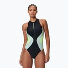 Women's one-piece swimsuit Speedo Ocean Flex Zip black/pale clover