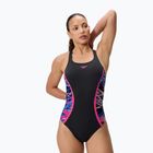 Women's one-piece swimsuit Speedo Hyperboom Splice Muscleback anthracite/margarita pink