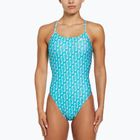 Women's one-piece swimsuit Nike Hydrastrong Multi Print Cutout blue