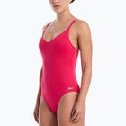 Women's one-piece swimsuit Nike Essential V-Neck rush pink