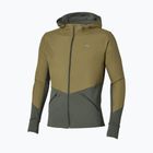 Men's running jacket Mizuno Active Warmalite Hybrid Full Zip Hooded Long Sleeve Top forest night