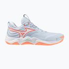 Women's volleyball shoes Mizuno Wave Momentum Elite blue finch/white/lava orange