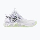 Women's volleyball shoes Mizuno Wave Momentum Elite Mid white/balsam green/ambrosia