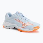 Women's volleyball shoes Mizuno Wave Lightning Elite blue finch/white/lava orange