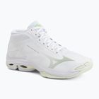 Women's volleyball shoes Mizuno Wave Lightning Pro Mid white/aqua gray/ambrosia