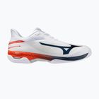 Men's tennis shoes Mizuno Wave Exceed Court AC white/insignia blue/orange