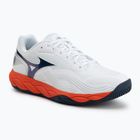 Men's tennis shoes Mizuno Wave Enforce Court 2 AC white/insignia blue/orange