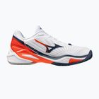 Men's tennis shoes Mizuno Neo Ace CC white/insignia blue/orange
