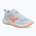 Women's handball shoes Mizuno Wave Stealth Pro blue finch/lava orange