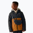 Children's wind jacket REGATTA Hillain Warm black/pumpkin spice/ash