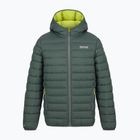 Children's down jacket REGATTA Hooded Marizion dark forest green/wild lime
