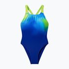Children's one-piece swimsuit Speedo Digital Placement Powerback night watch/citrus green