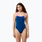 Ladies' one-piece swimsuit Speedo Solid Turnback denim teal