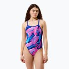 Ladies' one-piece swimsuit Speedo FL Printed Turnback brushy glitch/hope
