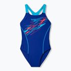 Children's one-piece swimsuit Speedo Medley Logo Medalist night watch/hyper teal