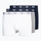 Men's CR7 Basic Trunk boxer shorts 3 pairs grey melange/white/navy