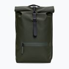 Urban backpack Rains Rucksack Rolltop 13 + 4 l green