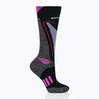 Women's ski socks Brubeck Snow Force Light grey / pink