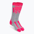 Children's ski socks 4F grey-pink 4FJAW22UFSOF028