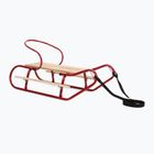 Metal sled HUMBAKA with backrest and footrest red