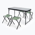 Folding camping table + KADVA CAMP chairs table set for 4-6 people grey