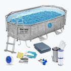 Bestway Power Steel Swim Vista Series Oval Pool Set 427x250 cm grey