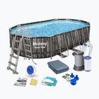 Bestway Power Steel Oval Pool Set 610 x 366 cm brown
