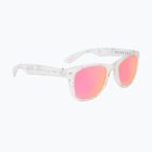 Sunglasses Aztron Party white marble print/polarized rose pink mirror/brown