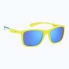 Polaroid PLD 8053/S matte yellow azure/blue mirror polarised children's sunglasses
