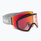 Bliz Flow ski goggles matt light grey/brown red multi/pink