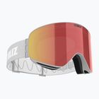 Bliz Flow ski goggles matt light grey/brown red multi/pink