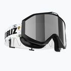 Children's ski goggles Bliz Liner Jr black white logo/brown&silver mirror