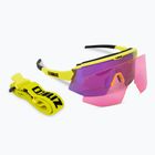 Bliz Breeze S3+S1 matt neon yellow/brown purple multi/pink cycling glasses