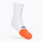 Cycling socks POC Flair Mid hydrogen white/zink orange